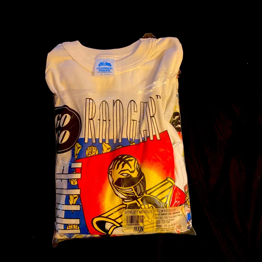 ‘NEW’ VINTAGE 1994 POWER RANGERS USA MADE LONG EDDIES Pajamas Set! BOYS XL 12/14